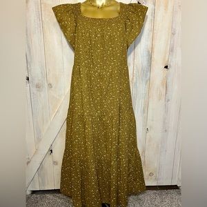 🌸NWOT🌸Plus Ruffle-Sleeve Tiered Midi Dress in Daisy Stitch, Women Size 2X🌸